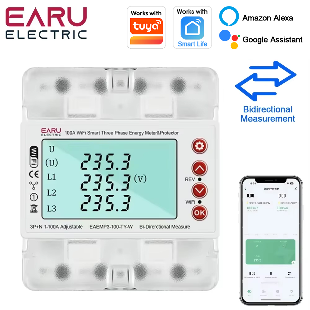 Energy Meter Bidirectional - Medidor de Energía Trifásico Inteligente WiFi