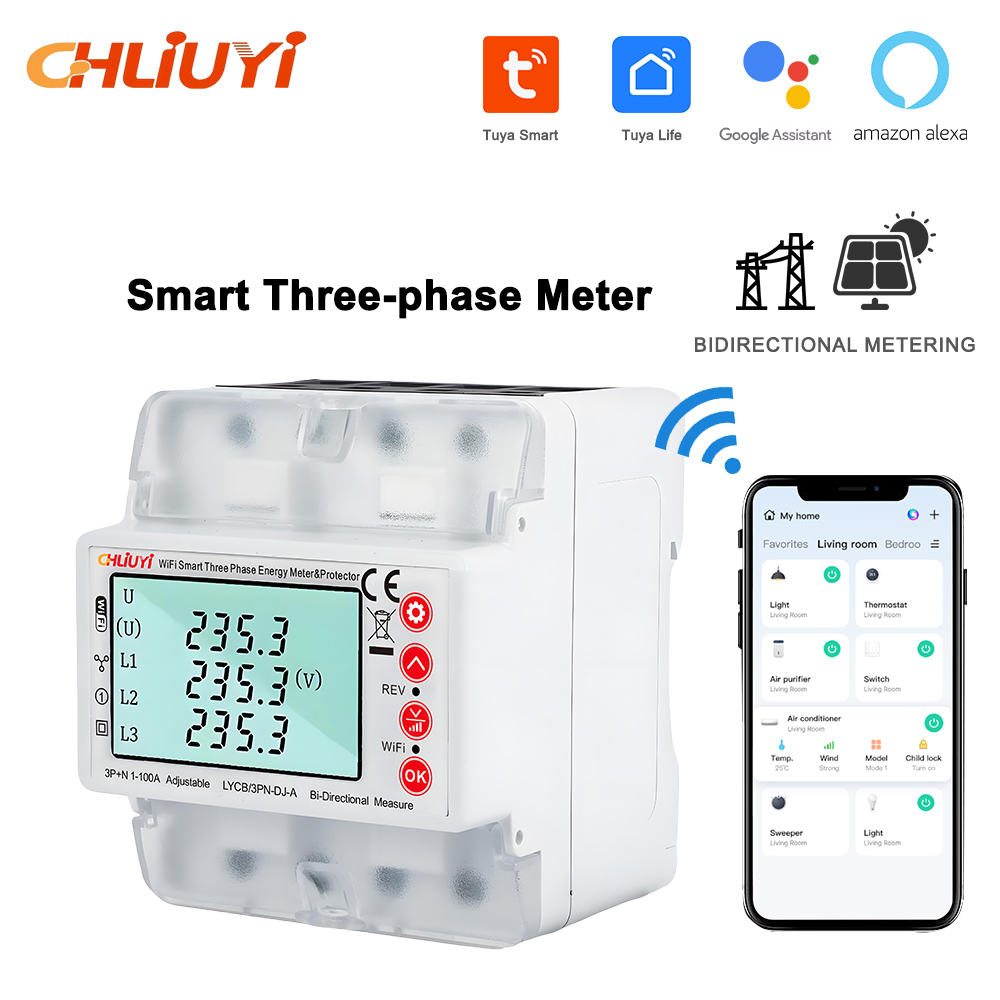 Energy Meter Bidirectional - Medidor de Energía Inteligente Bidireccional Tuya