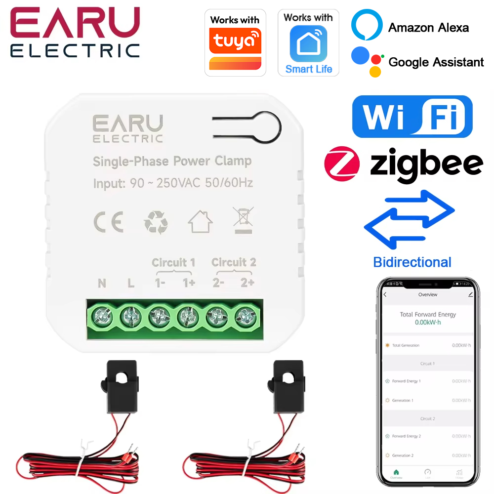 Energy Meter Bidirectional - Medidor de Energía Inteligente EARU Tuya