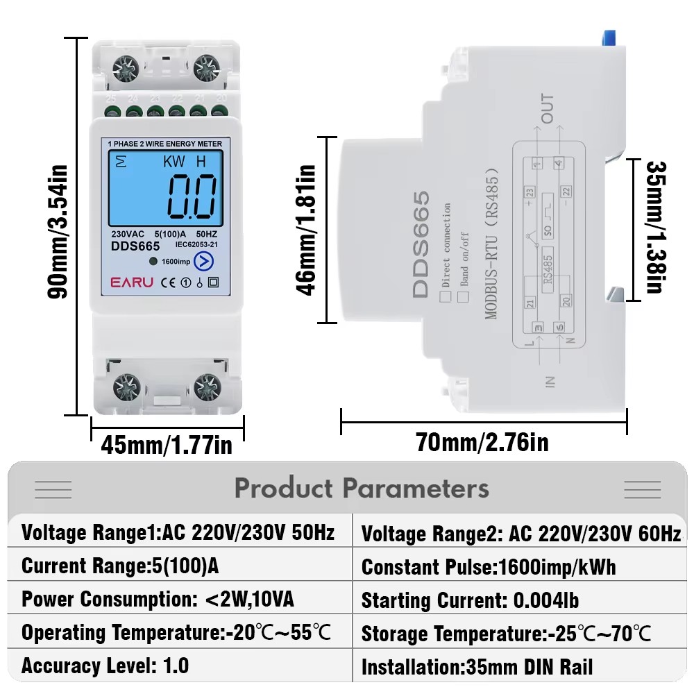 Medidor de Energía Bidireccion - Energy Meter Bidirectional reseña y precio