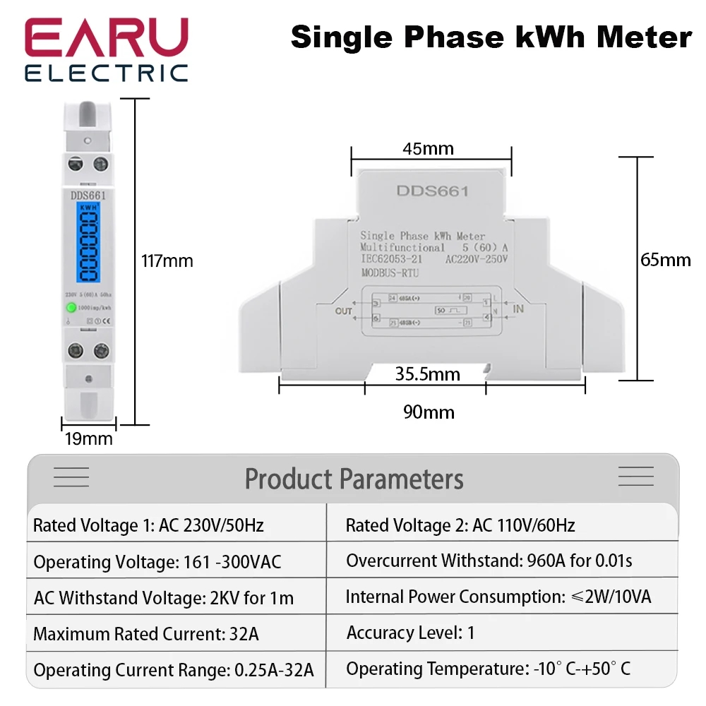 Vatímetro de retroiluminación  - Energy Meter Bidirectional reseña y precio